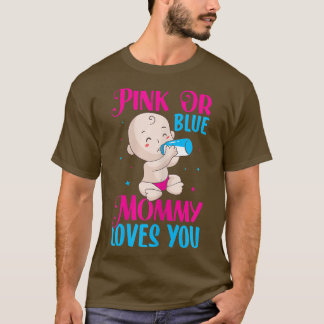 Womens Pink or Blue Mummy Loves You - Mummy to Be  T-Shirt