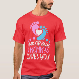 Womens Pink or Blue Mummy Loves You - Mummy to Be  T-Shirt