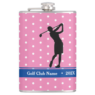 Women's Pink Polkadot "Birdie Juice" Bottle Flask