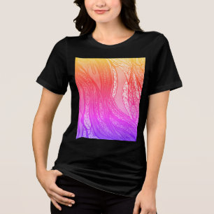 women's pink rainbow harvest Tri-Blend shirt