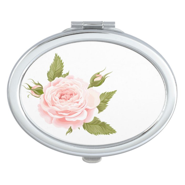 Women's Pink Rose Compact Mirror | Zazzle.co.uk