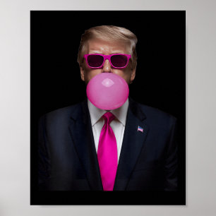 Womens Pink Trump Bubble Gum 2024 Vote President F Poster