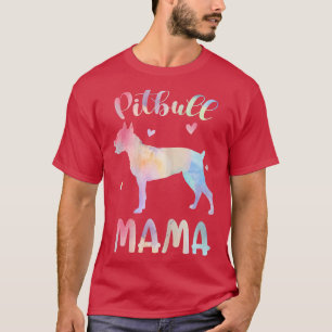 Womens Pitbull Mama Colourful Pitbull Pittie Dog M T-Shirt