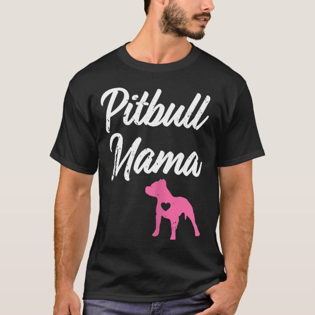 Womens Pitbull Mama Funny Womens Pit Bull Mum Pit  T-Shirt (Front)