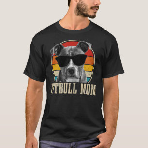 Womens Pitbull Mum Vintage Funny Pitbull Dog Mum T-Shirt