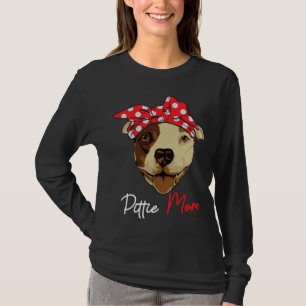 Womens Pittie Mum Pitbull Dog Lovers Funny Family T-Shirt