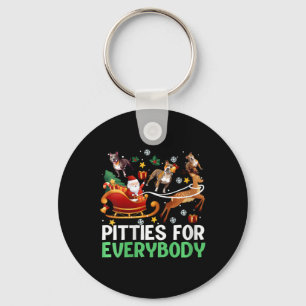 Womens Pitties For Everybody Christmas Pitbull Dog Key Ring
