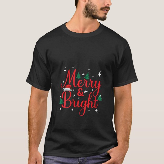Womens Plaid Merry and Bright Buffalo Matching Fam T-Shirt (Front)