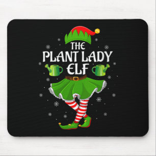 Womens Plant Lady Elf Christmas Family Girls Women Mouse Mat