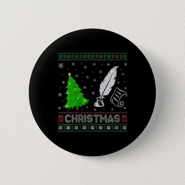Womens Poetry Xmas Tree Lighting Ugly Christmas Sw 6 Cm Round Badge (Front)