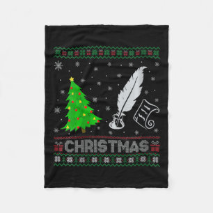 Womens Poetry Xmas Tree Lighting Ugly Christmas Sw Fleece Blanket