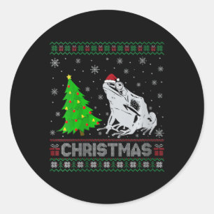Womens Poison Dart Frog Xmas Tree Lighting Ugly Ch Classic Round Sticker