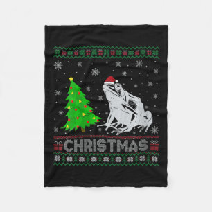 Womens Poison Dart Frog Xmas Tree Lighting Ugly Ch Fleece Blanket