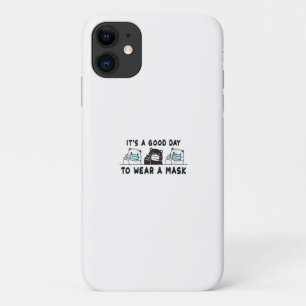 Womens Polar Bear Black Bear Wearing Face Mask iPhone 11 Case