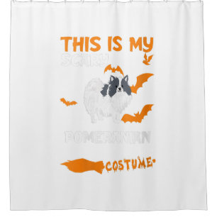 Womens Pomeranian Black And White Costume Shower Curtain
