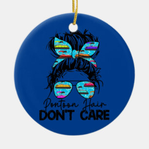 Womens Pontoon Hair Don't Care Messy Bun Pontoon Ceramic Tree Decoration