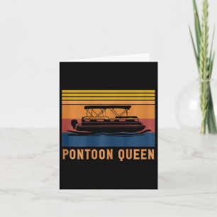 Womens Pontoon Queen Lake And Boating Lover Captai Card