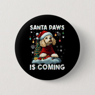 Womens Poodle Christmas Tree Lights Decorations Do 6 Cm Round Badge
