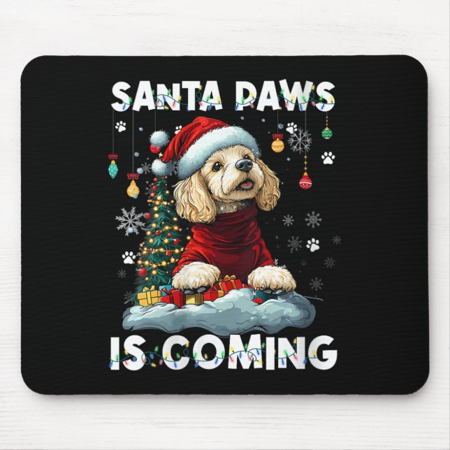 Womens Poodle Christmas Tree Lights Decorations Do Mouse Mat (Front)