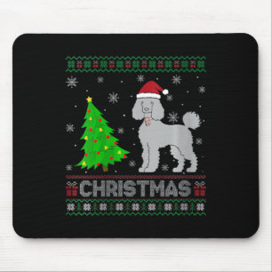 Womens Poodle Dog Xmas Tree Lighting Ugly Christma Mouse Mat