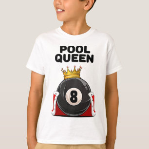 Womens Pool Shirts For Girls Pool Queen White Wome