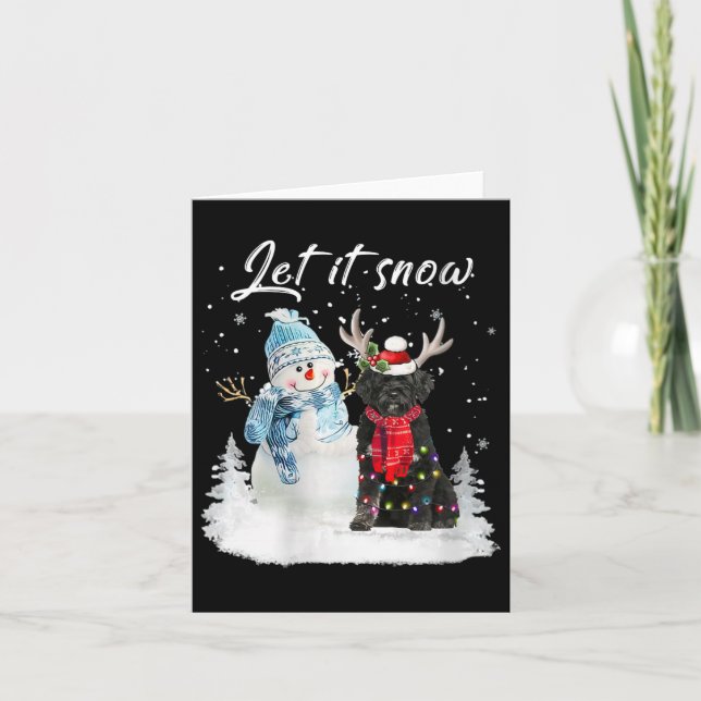 Womens Portuguese Water Dog Santa Dog Christmas Sn Card (Front)