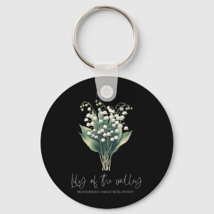 Womens Positive Quote Flower Birthday Floral Birth Key Ring