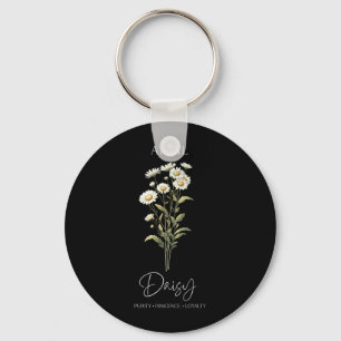 Womens Positive Quote Flower Birthday Floral Birth Key Ring