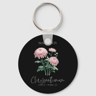 Womens Positive Quote Flower Birthday Floral Birth Key Ring