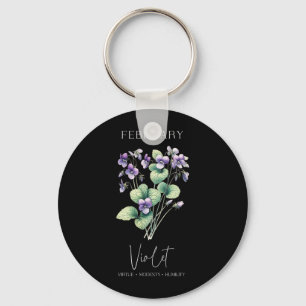 Womens Positive Quote Flower Birthday Floral Birth Key Ring