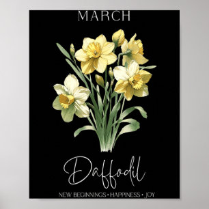 Womens Positive Quote Flower Birthday Floral Birth Poster