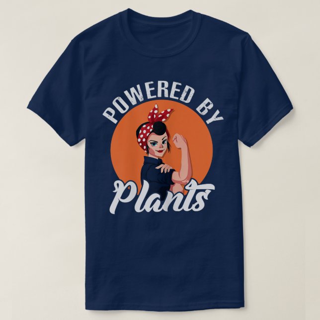 Womens Powered By Plants Vegan Vegetarian Veganism T-Shirt (Design Front)