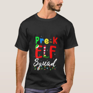 Womens Pre K Elf Squad Christmas Elf Teacher Stud T-Shirt