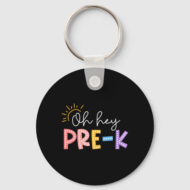 Womens Pre K Student Teacher Happy First Day Back Key Ring (Front)