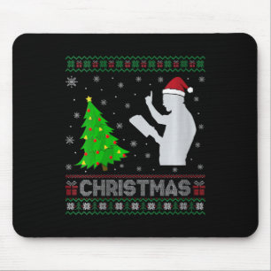 Womens Preacher Xmas Tree Lighting Ugly Christmas Mouse Mat
