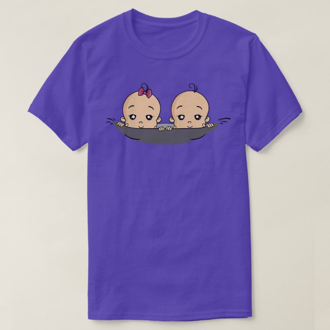Womens Pregnancy Funny Twins Boy Girl Baby  T-Shirt (Design Front)
