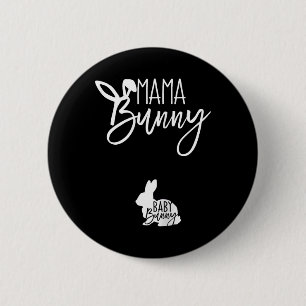 Womens Pregnant Easter Pregnancy Announcement Mama 6 Cm Round Badge