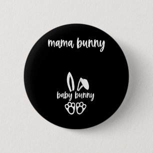 Womens Pregnant Easter Pregnancy Announcement Mama 6 Cm Round Badge