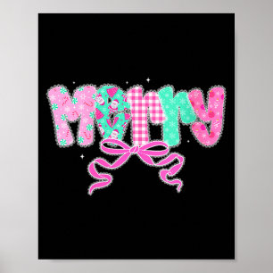 Womens Preppy Coquette Merry Bow Vintage Retro Chr Poster