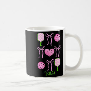 Womens preppy pink pickleball shirt girls love coffee mug