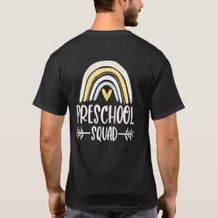 Womens Preschool Squad Boho Rainbow Back To School T-Shirt