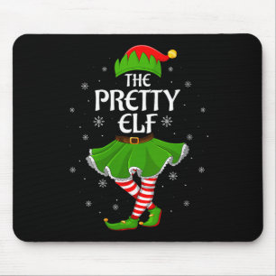 Womens Pretty Elf Christmas Family Girls Women Elf Mouse Mat