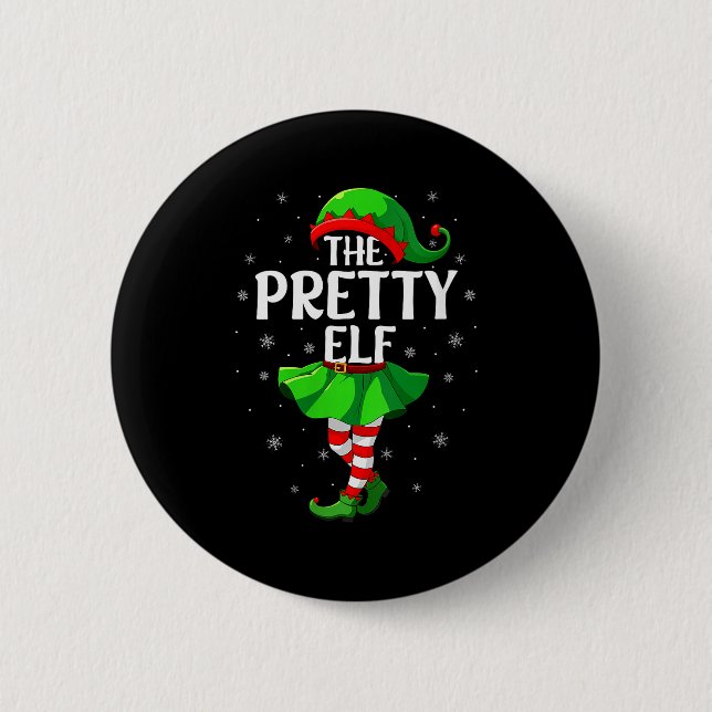 Womens Pretty Elf Christmas Girls Women Elf Squad  6 Cm Round Badge (Front)