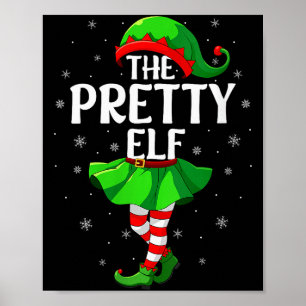 Womens Pretty Elf Christmas Girls Women Elf Squad  Poster