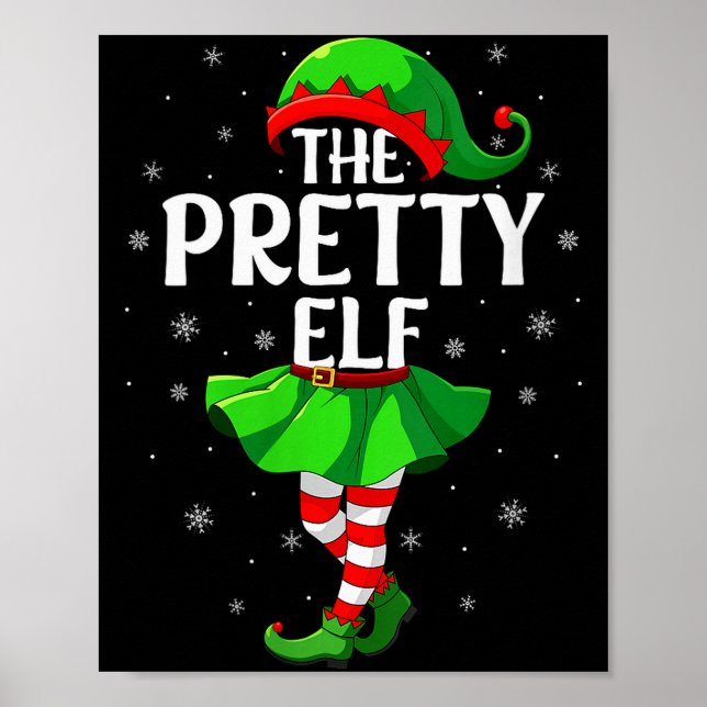 Womens Pretty Elf Christmas Girls Women Elf Squad  Poster (Front)