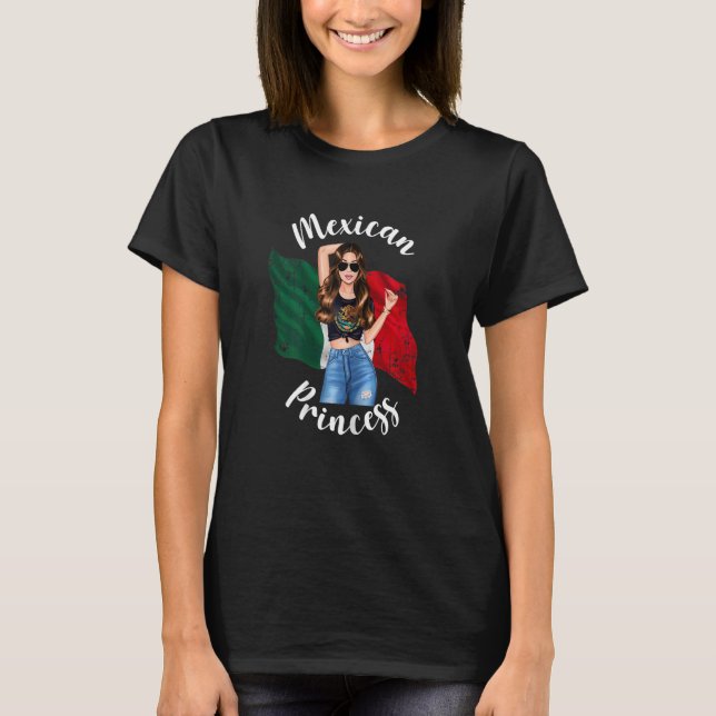 Womens Pretty Mexican Princess Mexico Flag Patriot T-Shirt (Front)