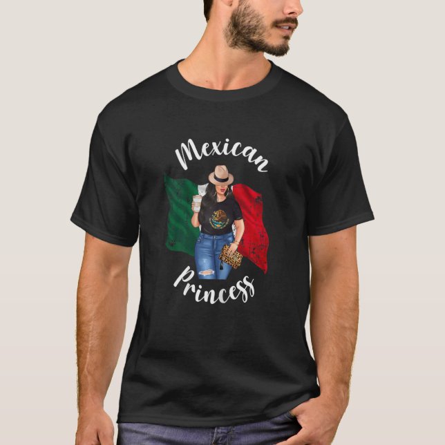 Womens Pretty Mexican Princess Mexico Flag Patriot T-Shirt (Front)