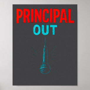 Women's Principal Out - Retirement Mic Drop Vintag Poster
