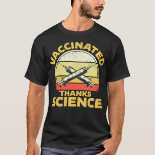 Womens Pro Vaccine Vaccinated Thanks Science VNec T-Shirt