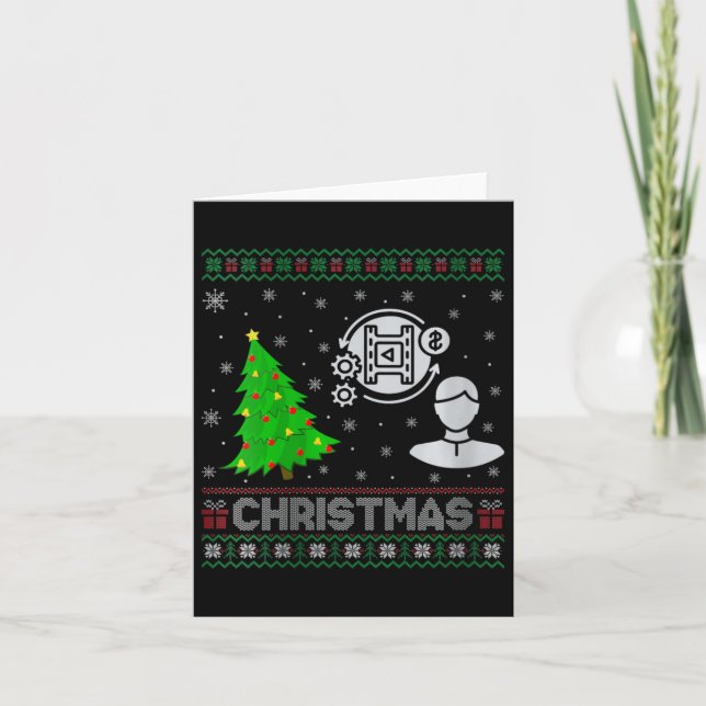 Womens Producer Xmas Tree Lighting Ugly Christmas  Card (Front)